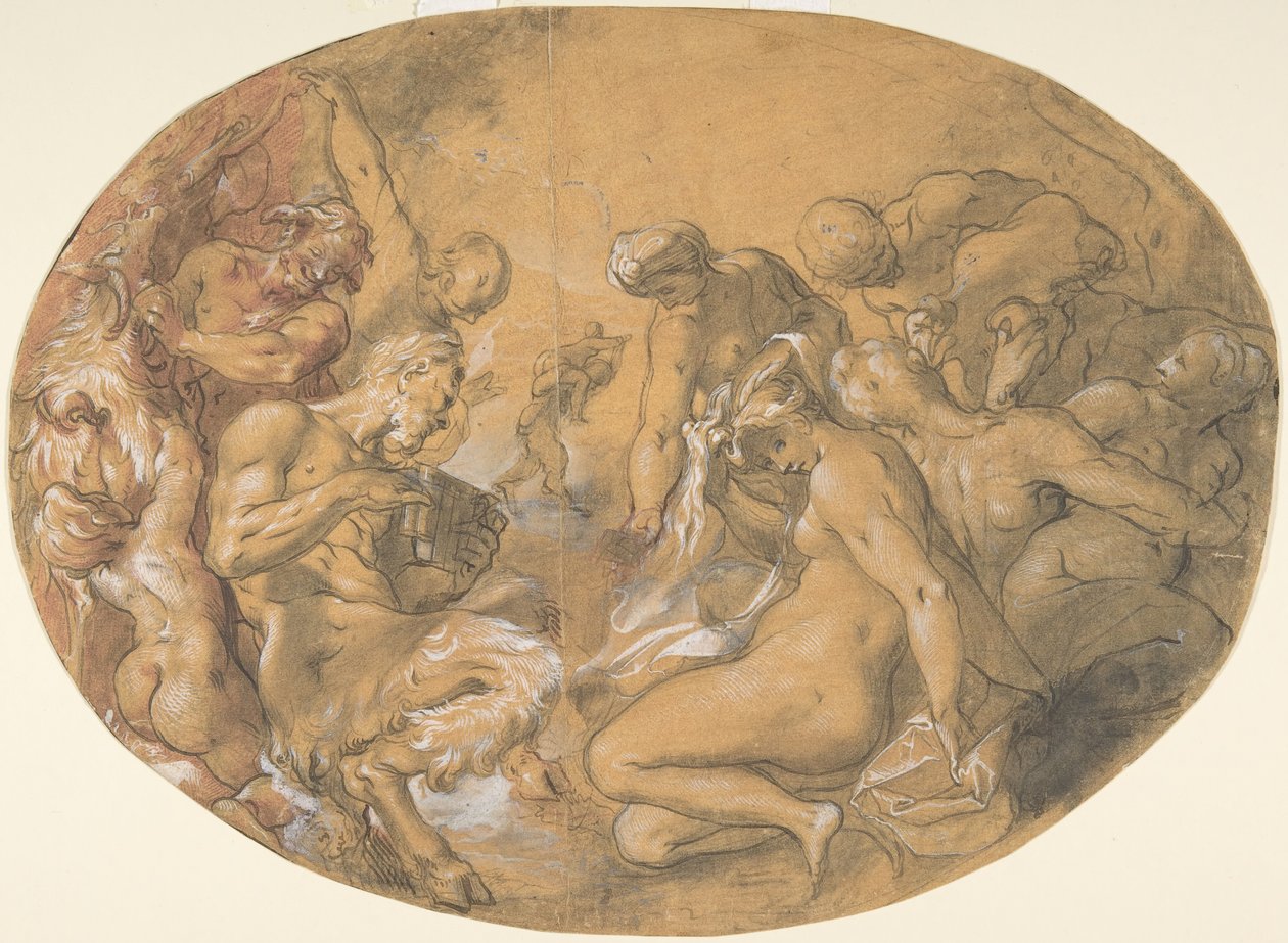 Satyyrit ja nymfit, n. 1599. tekijältä Joseph Heintz the Elder