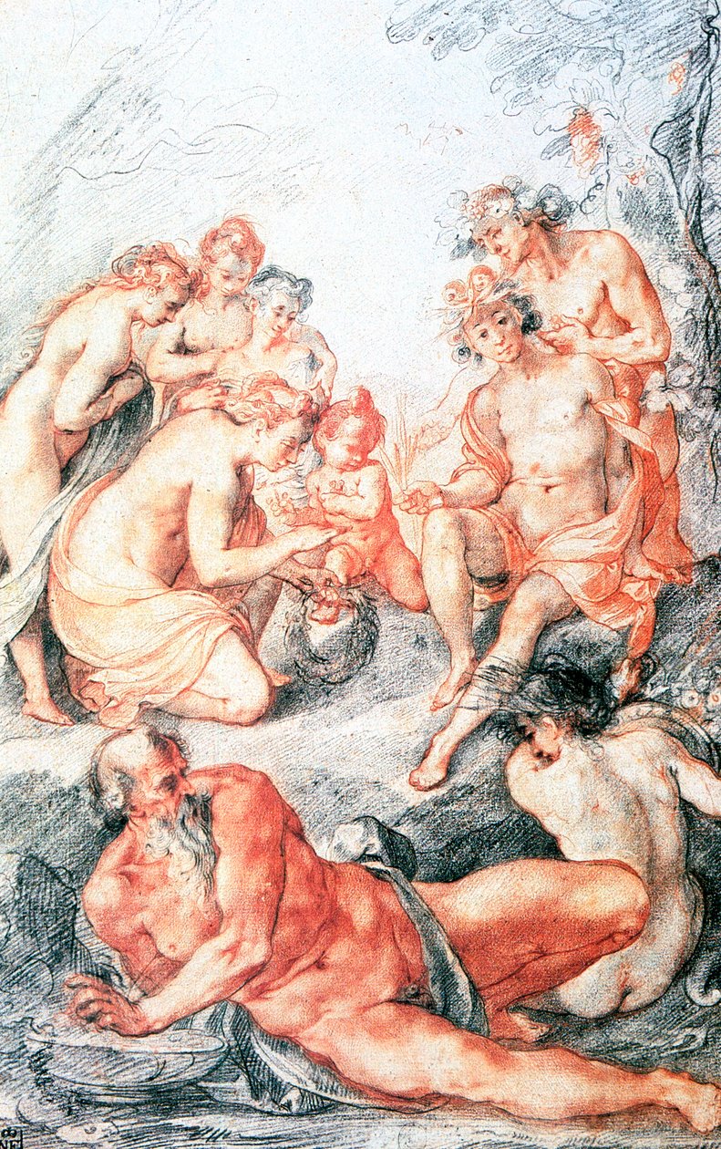 Tutkimus, Lapsen kaste, c1584-1609 tekijältä Joseph Heintz the Elder