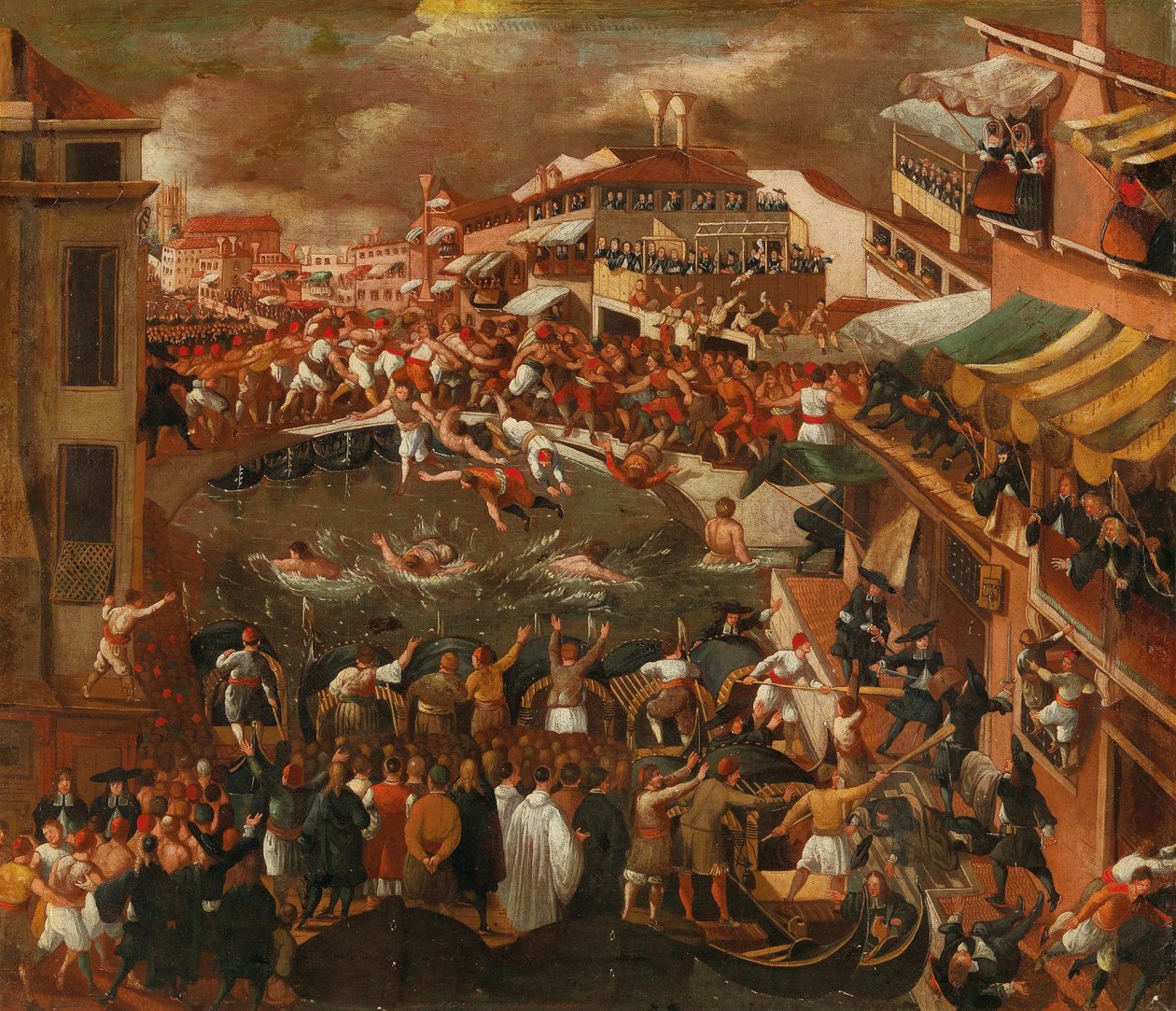 Ponte dei Pugni Venetsiassa. tekijältä Joseph Heintz the Younger
