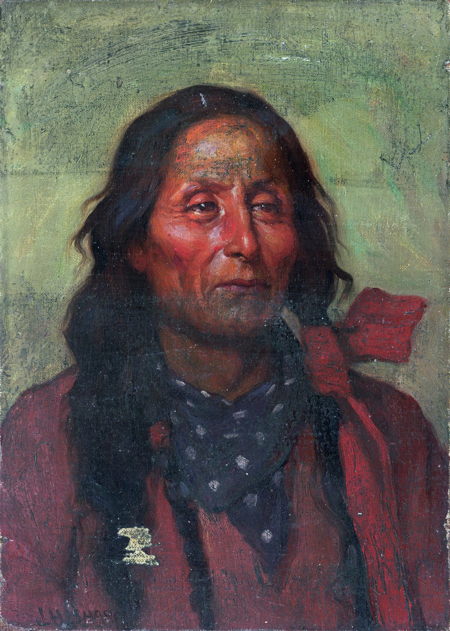 Chief Short Bull (öljy kankaalle) tekijältä Joseph Henry Sharp
