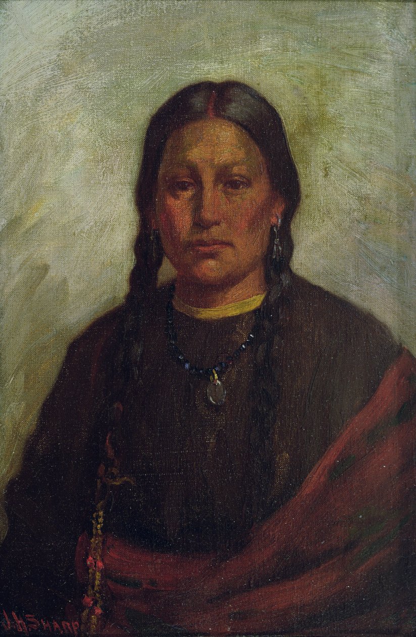 Pikku päällikön tytär (öljy kankaalle) tekijältä Joseph Henry Sharp