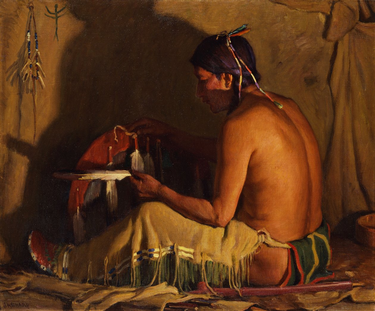 Firelight tekijältä Joseph Henry Sharp