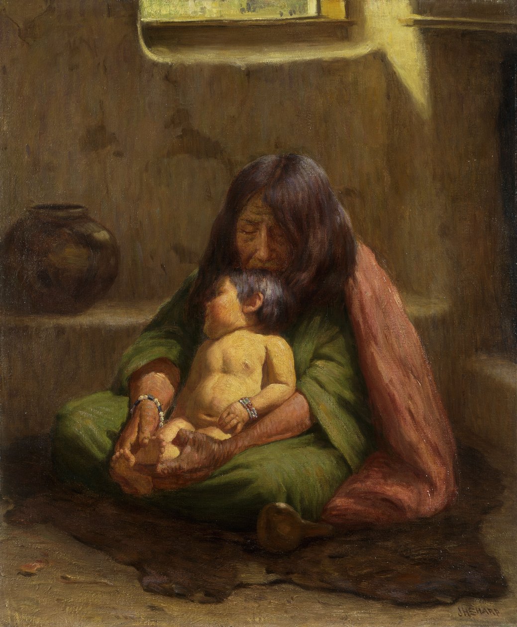 Intialainen äiti ja vauva tekijältä Joseph Henry Sharp
