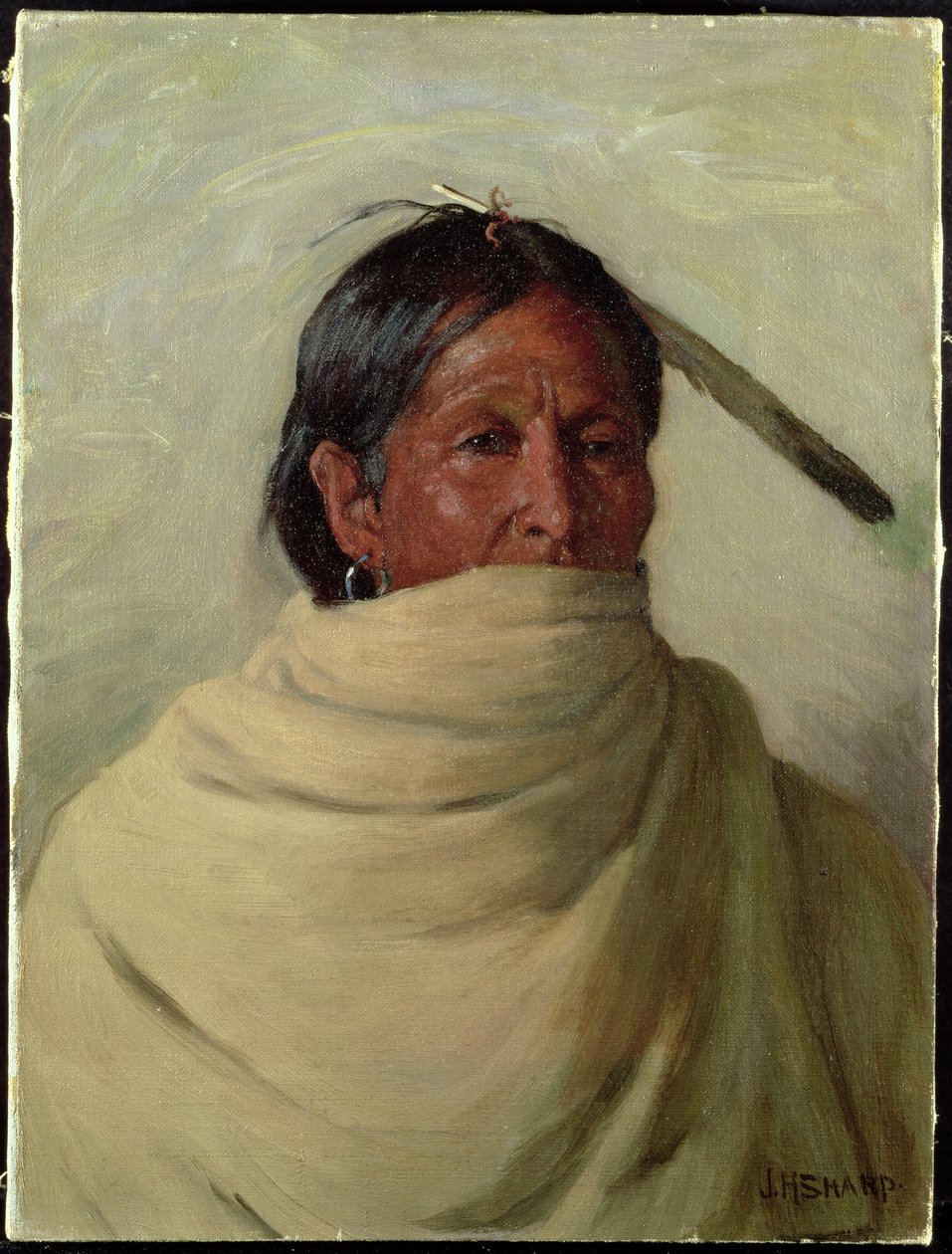 Seisova hirvi-Taos (öljy kankaalle) tekijältä Joseph Henry Sharp