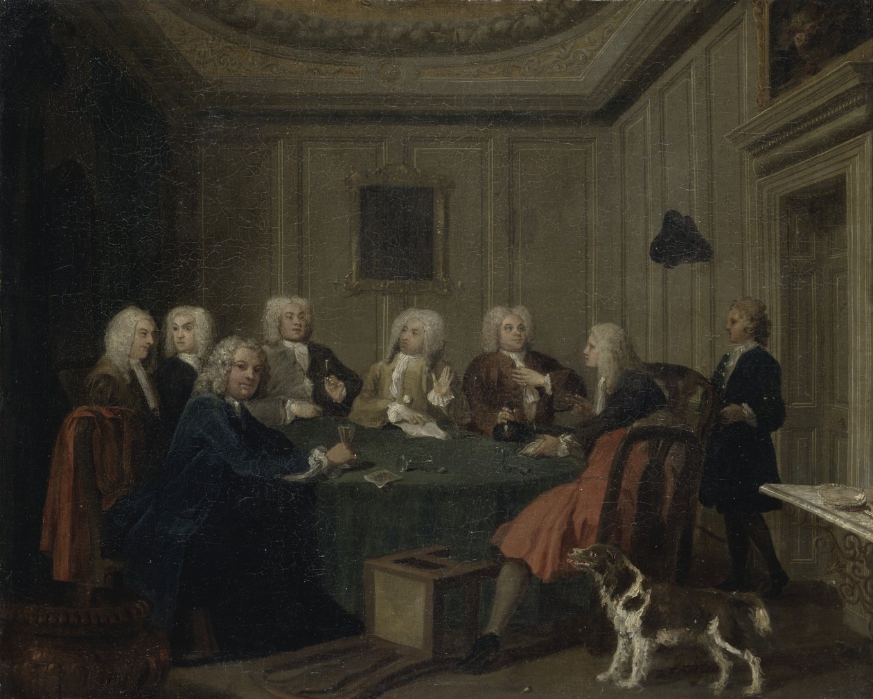 A Club of Gentlemen, n. 1730 (öljy kankaalle) tekijältä Joseph Highmore
