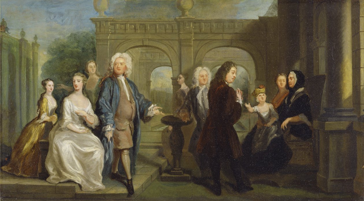 Perheen keskustelupala, n. 1730 tekijältä Joseph Highmore