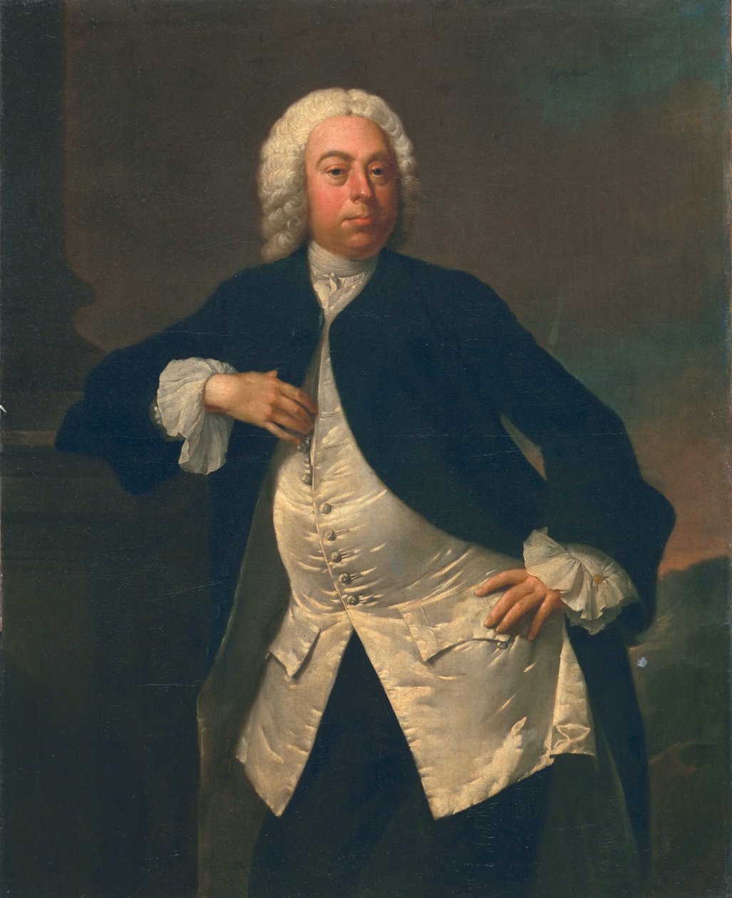 Mies valkoisessa silkkiliiveissä, n. 1745-50 tekijältä Joseph Highmore