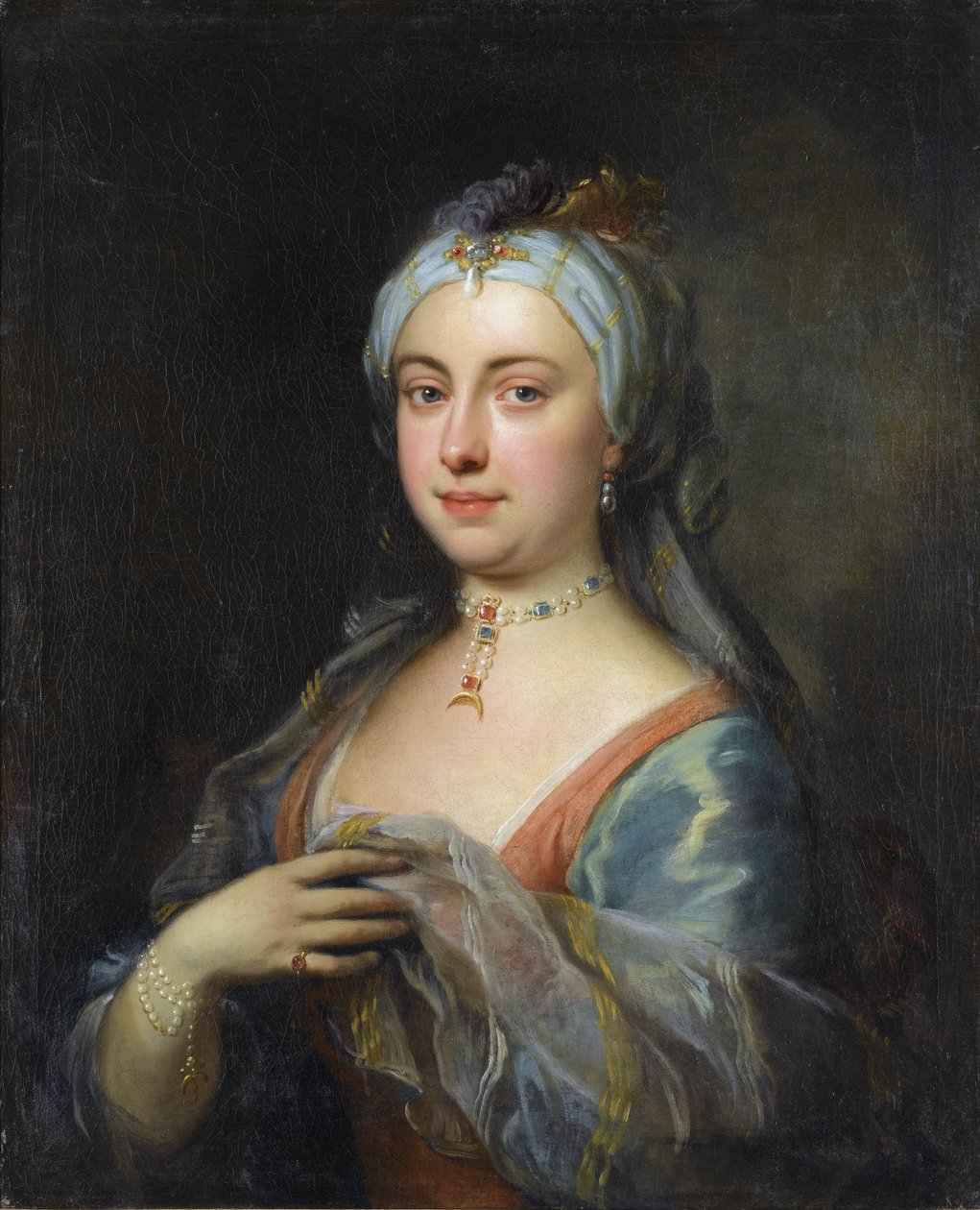 Lady Mary Wortley Montagun (1689-1762) muotokuva Highmore, Joseph (1692-1780), - Öljy kankaalle, 76x61,5 - Yksityiskokoelma tekijältä Joseph Highmore