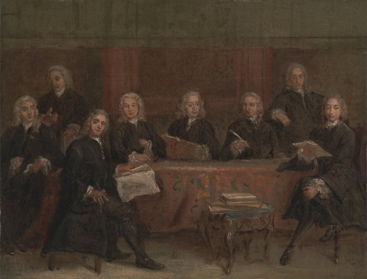 Tutkimus ryhmämuotokuvaa varten, vuosina 1729–1730. tekijältä Joseph Highmore