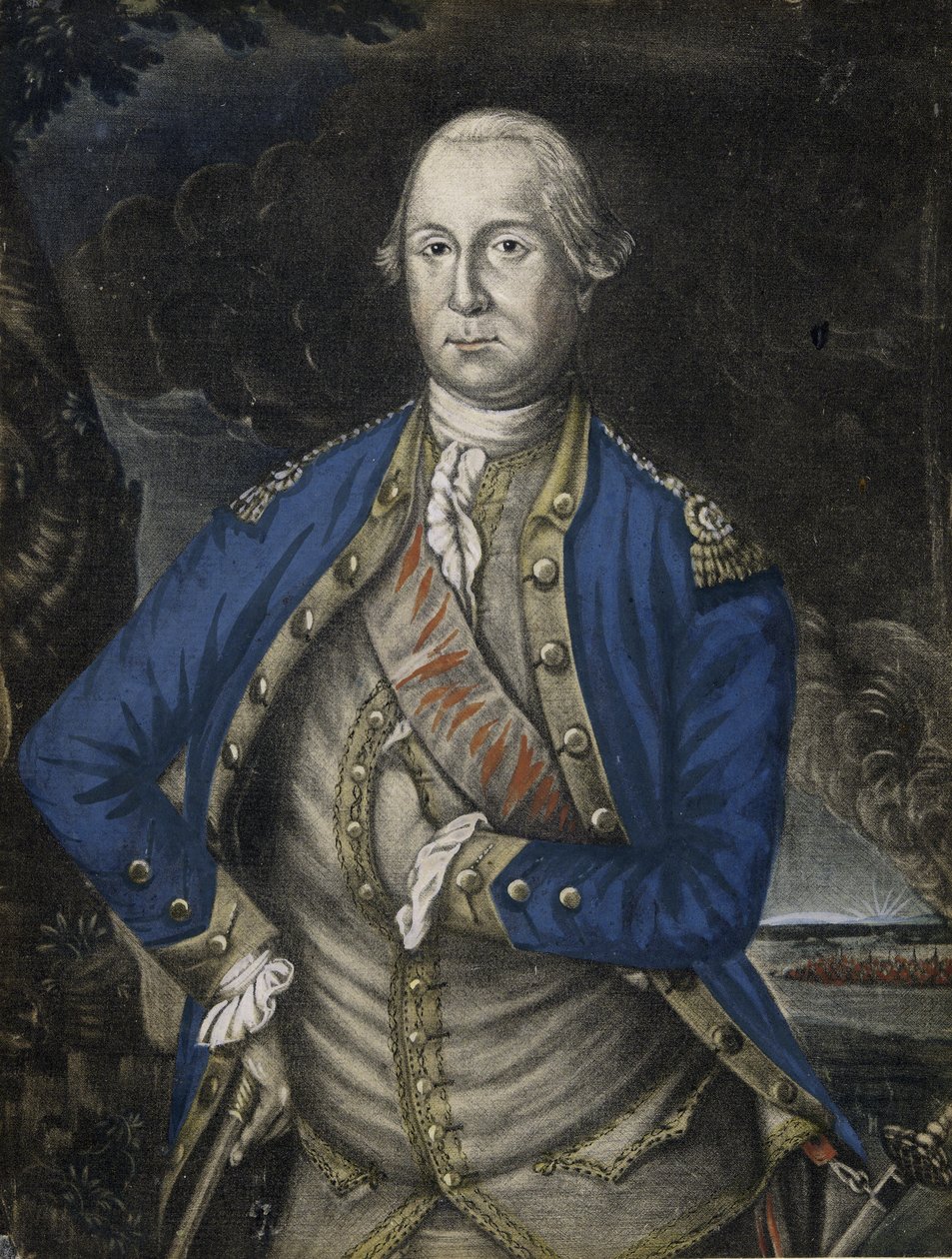Hänen ylhäisyytensä George Washington Esquire, pubi. 1776 (käsinvärinen kaiverrus) tekijältä Joseph Hillier