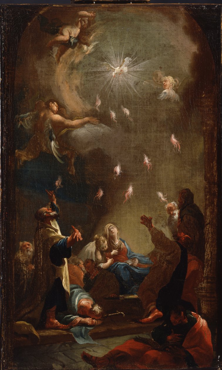 Pyhän Hengen laskeutuminen helluntai, n. 1750 tekijältä Joseph Ignaz Mildorfer