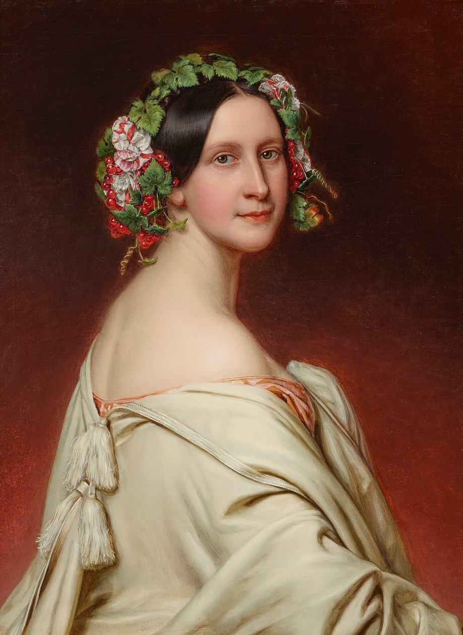 Näyttelijä Charlotte von Hagnin muotokuva 1809-1891, 1850. tekijältä Joseph Carl Stieler