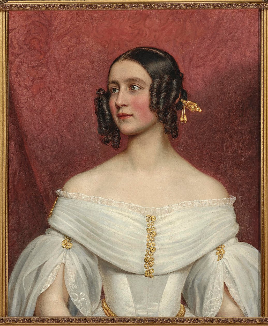Baijerin prinsessa Adelgunde 1823-1914 morsiana, 1842. tekijältä Joseph Carl Stieler