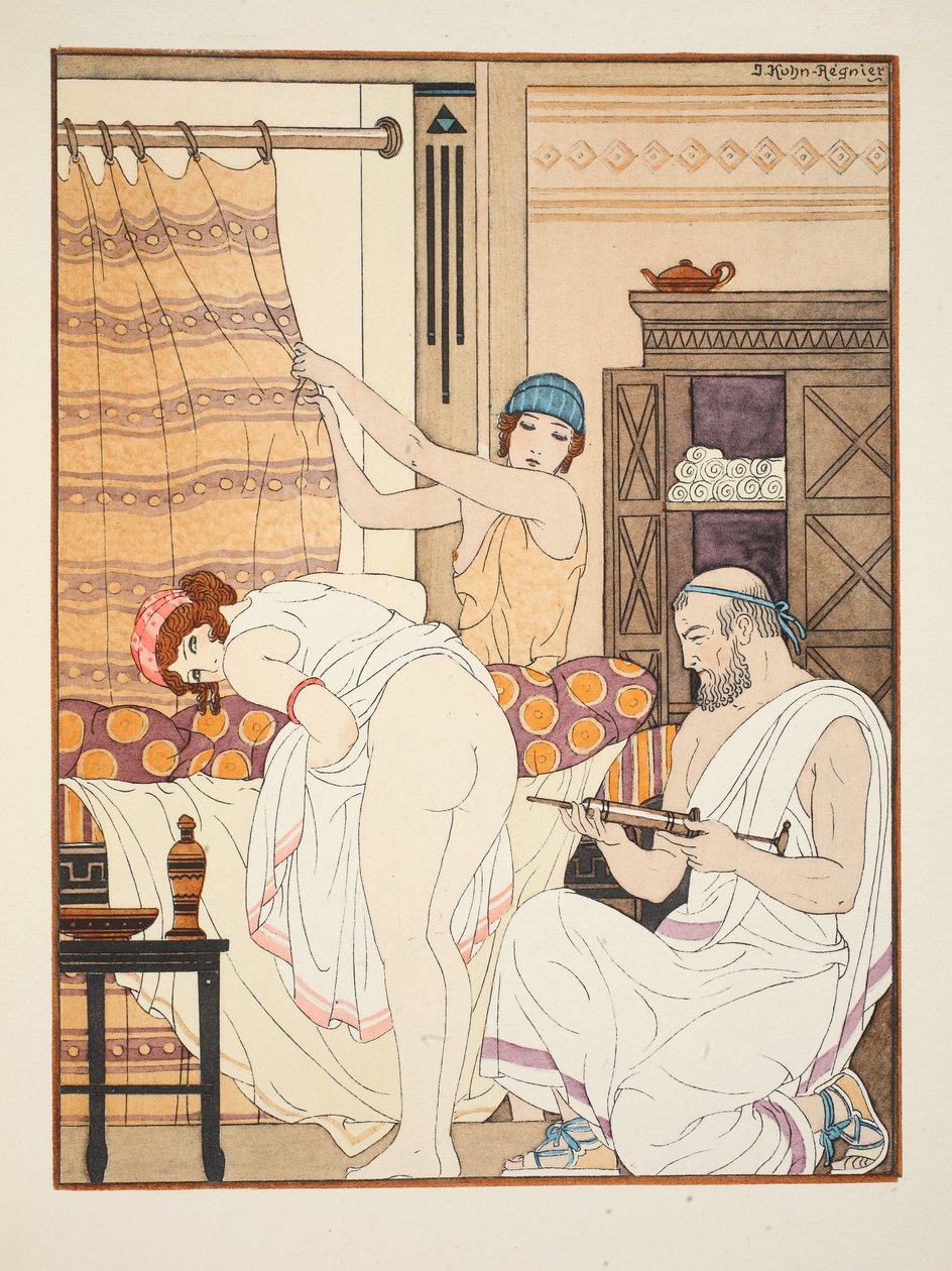 Peräruiske, kuvitus teoksesta "Hippokrateen teokset", 1934 tekijältä Joseph Kuhn Regnier