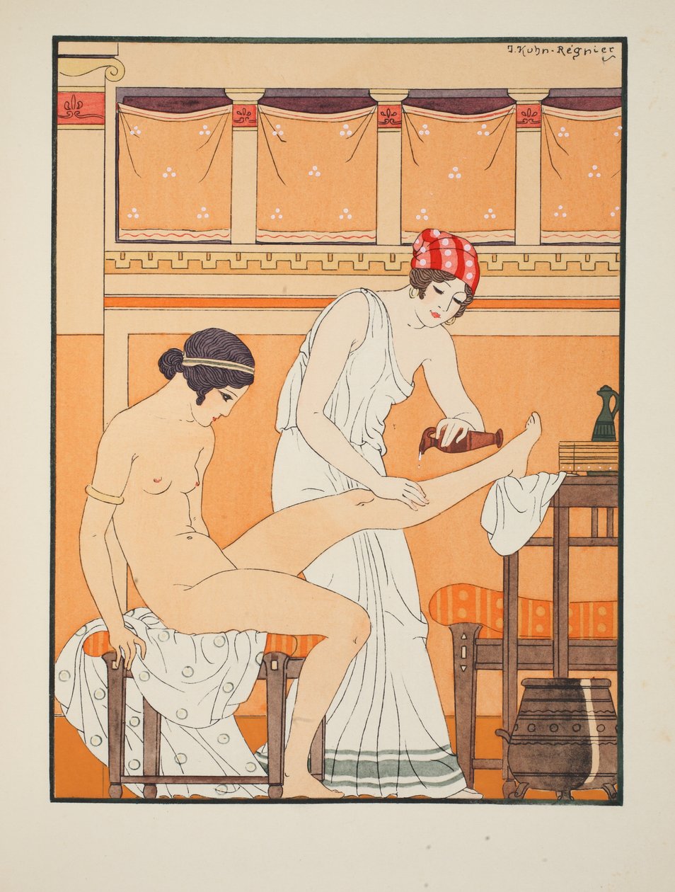 Ja voitele se tuoksuvalla ruusulla, kuva "Hippokrateen teoksista", 1934 tekijältä Joseph Kuhn Regnier