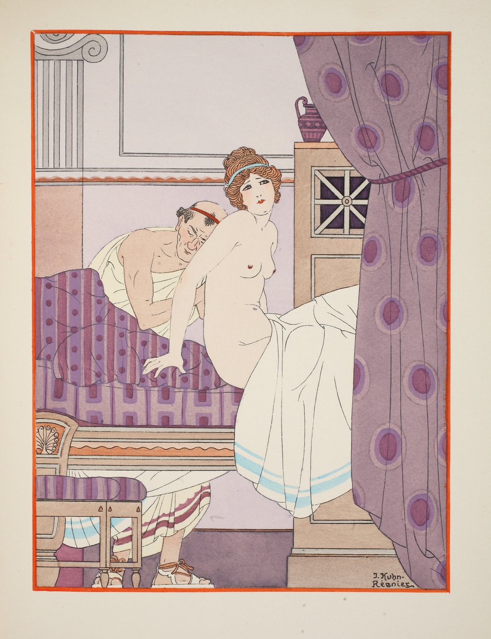 Hengityksen äänet, kuvitus teoksesta "Hippokrateen teokset", 1934 tekijältä Joseph Kuhn Regnier