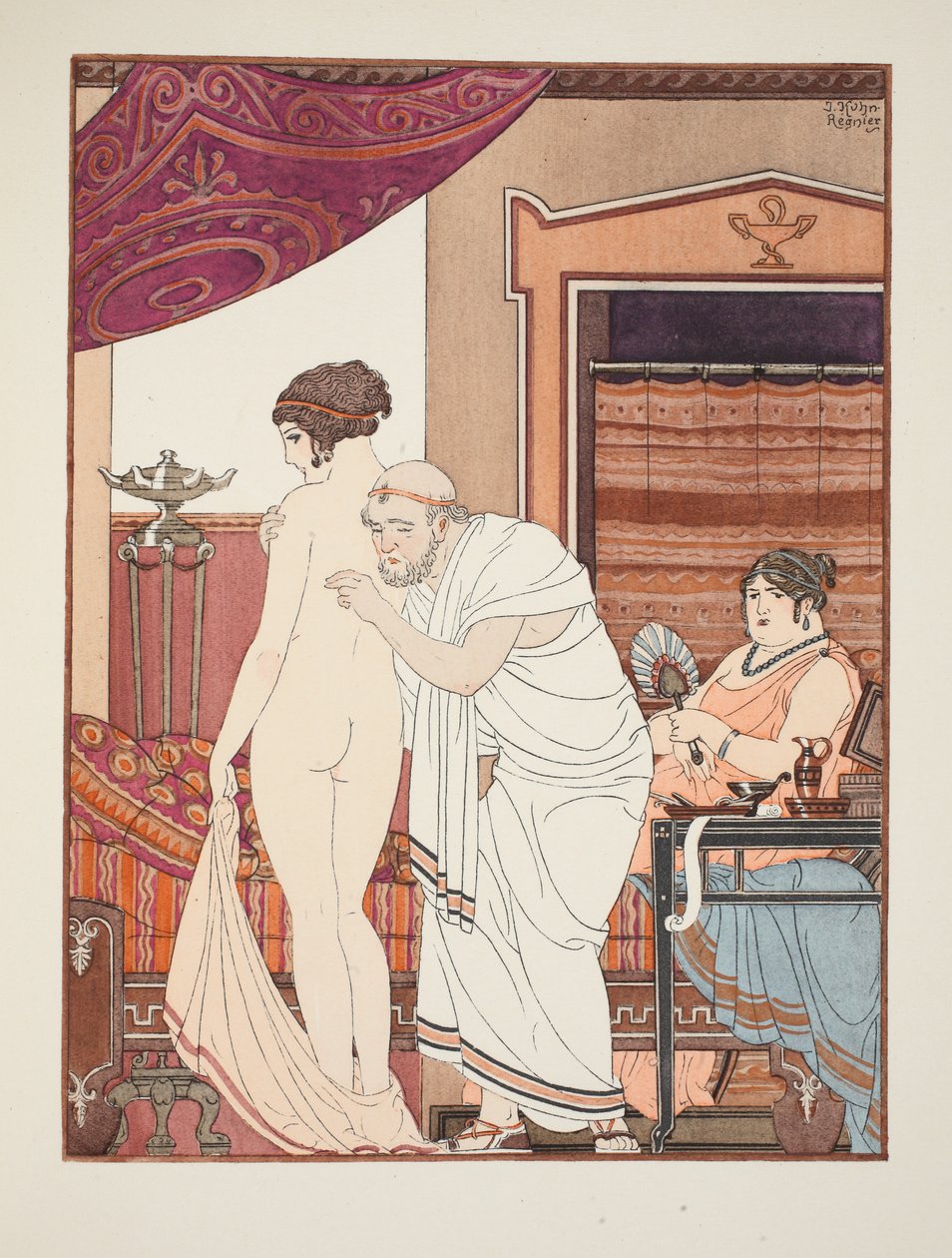 Rintaääniä, kuvitus teoksesta "Hippokrateen teokset", 1934 tekijältä Joseph Kuhn Regnier