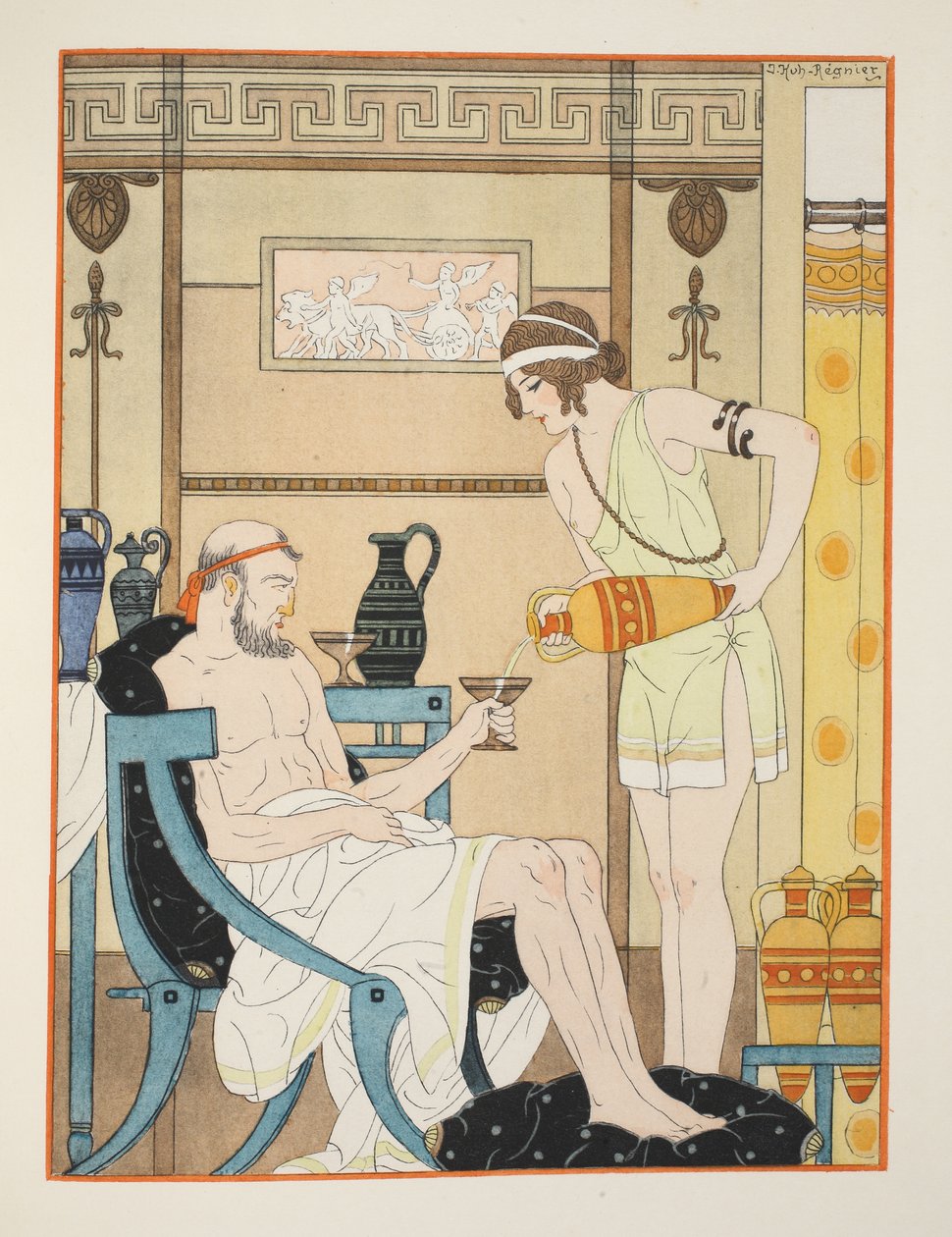 Nesteytys kylmälle, kuvitus teoksesta "Hippokrateen teokset", 1934 tekijältä Joseph Kuhn Regnier