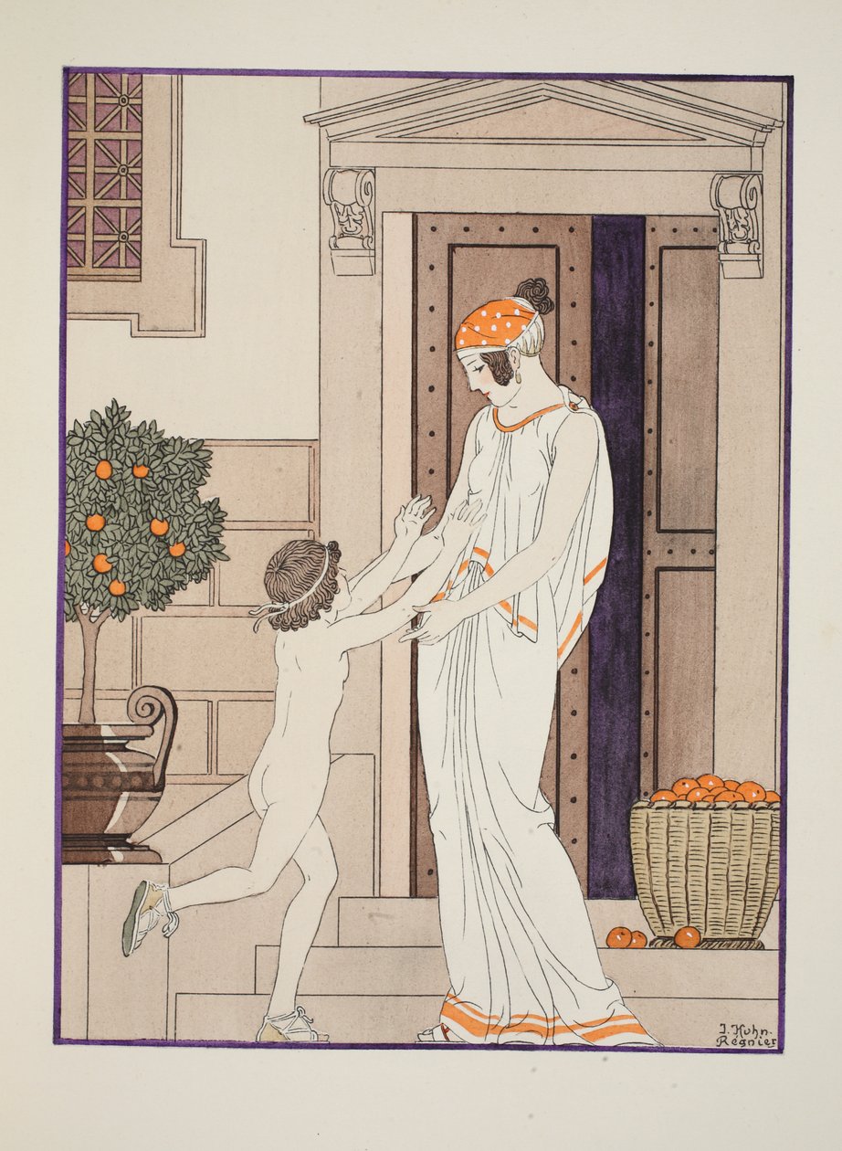 Joy of Infancy, kuvitus "Hippokrateen teoksista", 1934 tekijältä Joseph Kuhn Regnier
