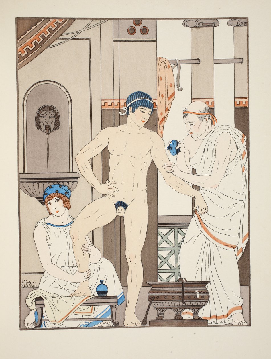 Hieronta, kuvitus teoksesta "Hippokrateen teokset", 1934 tekijältä Joseph Kuhn Regnier