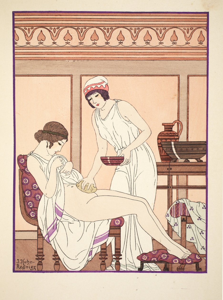 Sponge Bath, kuvitus teoksesta "Hippokrateen teokset", 1934 tekijältä Joseph Kuhn Regnier