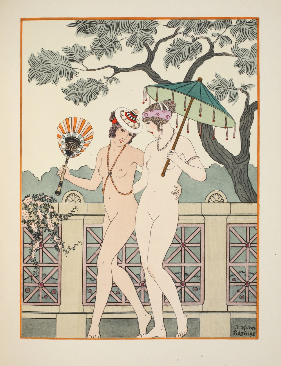 Kävelemme alasti niin paljon kuin pystymme, kuvitus teoksesta "Hippokrateen teokset", 1934 tekijältä Joseph Kuhn Regnier