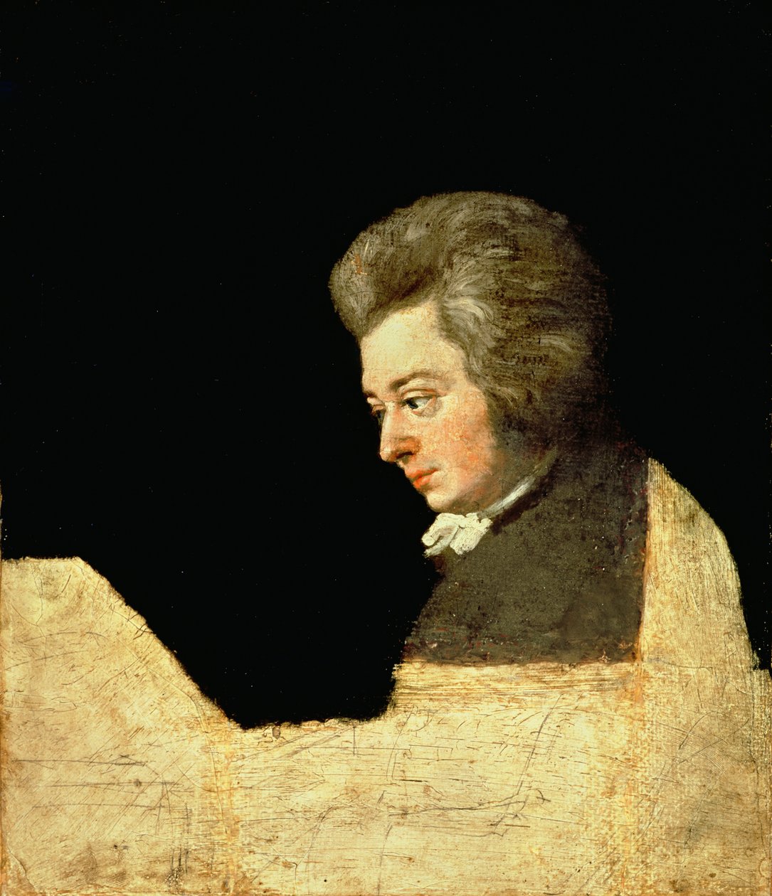 Muotokuva Wolfgang Amadeus Mozartista (1756-91) pianon ääressä, 1789 tekijältä Joseph Lange
