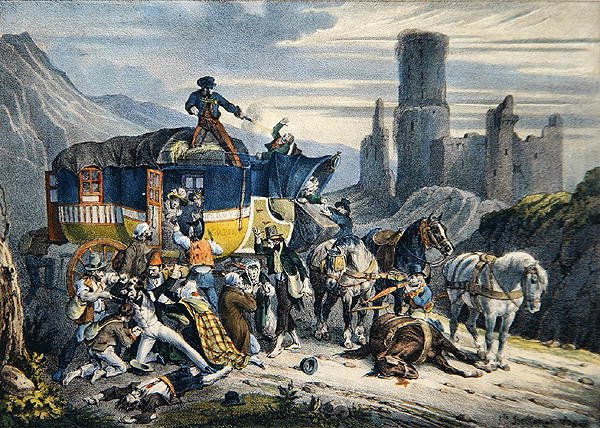 "Raha tai elämäsi" tekijältä Joseph Louis Hippolyte (after) Bellange