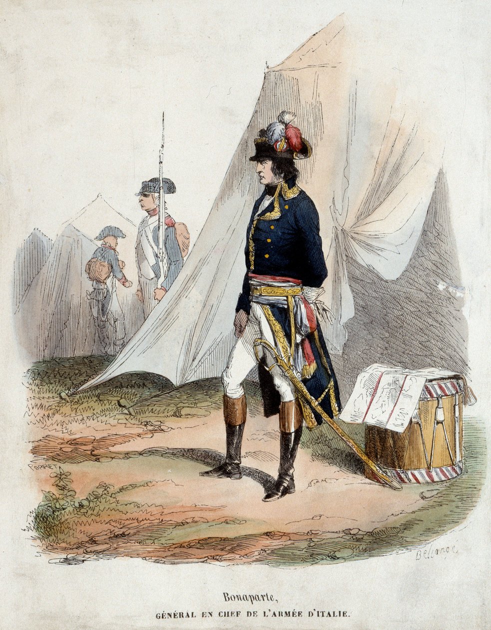 Italian armeen päällikön Bonaparten (1769-1821) muotokuva tekijältä Joseph Louis Hippolyte Bellange