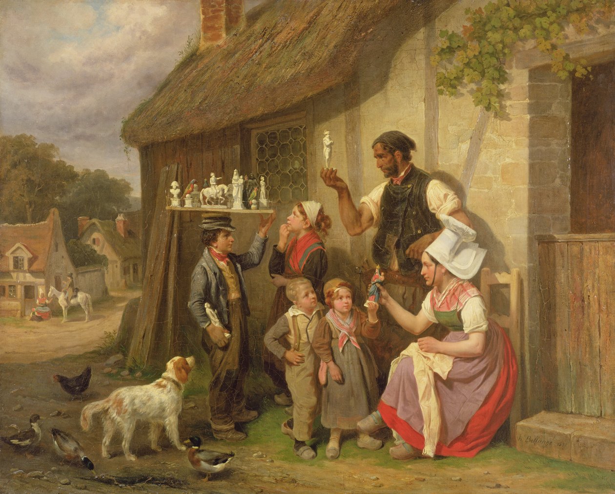 Matkustava kipsihahmojen myyjä, 1883 tekijältä Joseph Louis Hippolyte Bellange