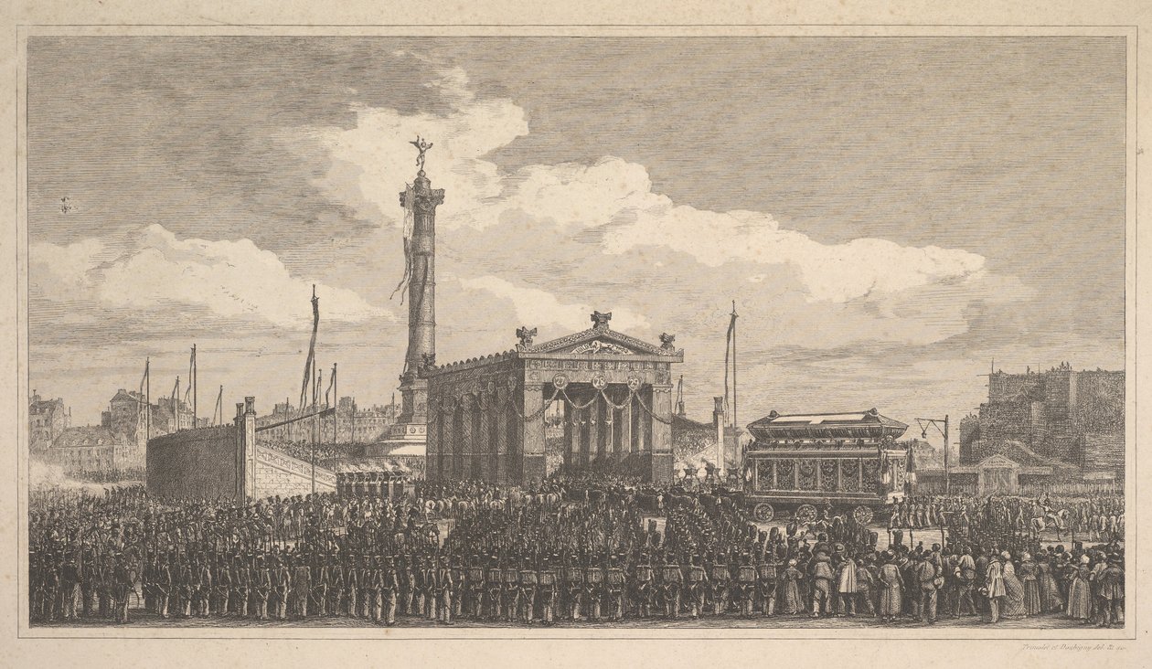 Pylvään avajaisseremonia heinäkuussa 1840, 1840. tekijältä Joseph Louis Trimolet