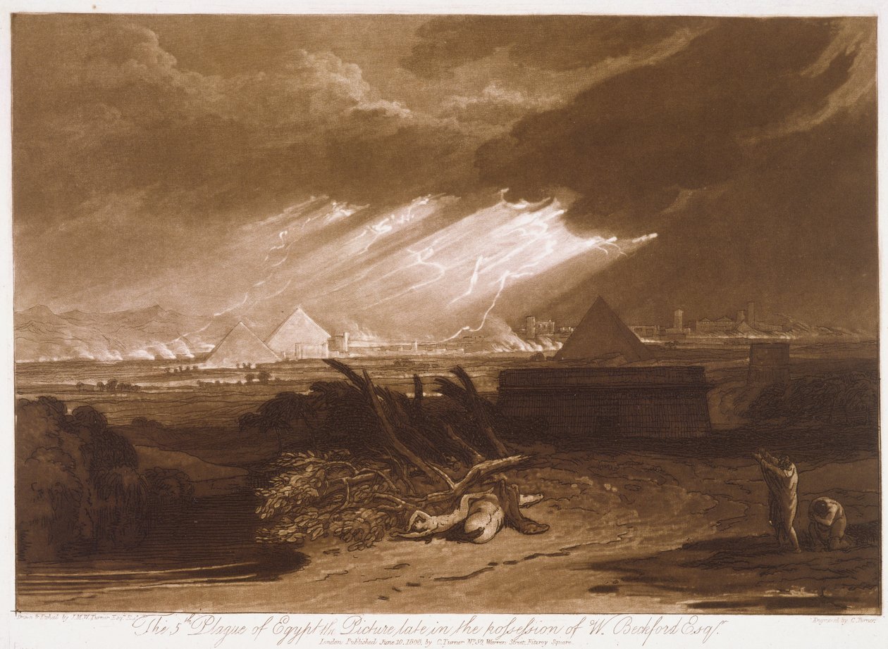 F.16.I Egyptin viides rutto, "Liber Studiorumista", kaivertanut Charles Turner tekijältä Joseph Mallord William (after) Turner