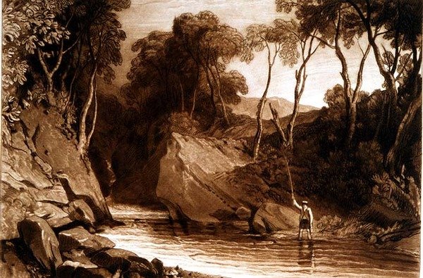 F.30.I lähellä Blair Atholia, "Liber Studiorumista", kaiverrus William Say tekijältä Joseph Mallord William (after) Turner