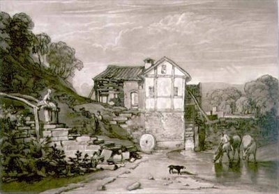 F.37.II vesimylly, "Liber Studiorumista", kaiverrus Robert Dunkarton tekijältä Joseph Mallord William (after) Turner