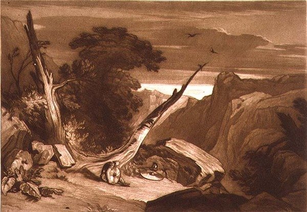 Spenserin teoksesta Fairy Queen, Liber Studiorumista, kaiverrettu T. Hodgetts tekijältä Joseph Mallord William (after) Turner