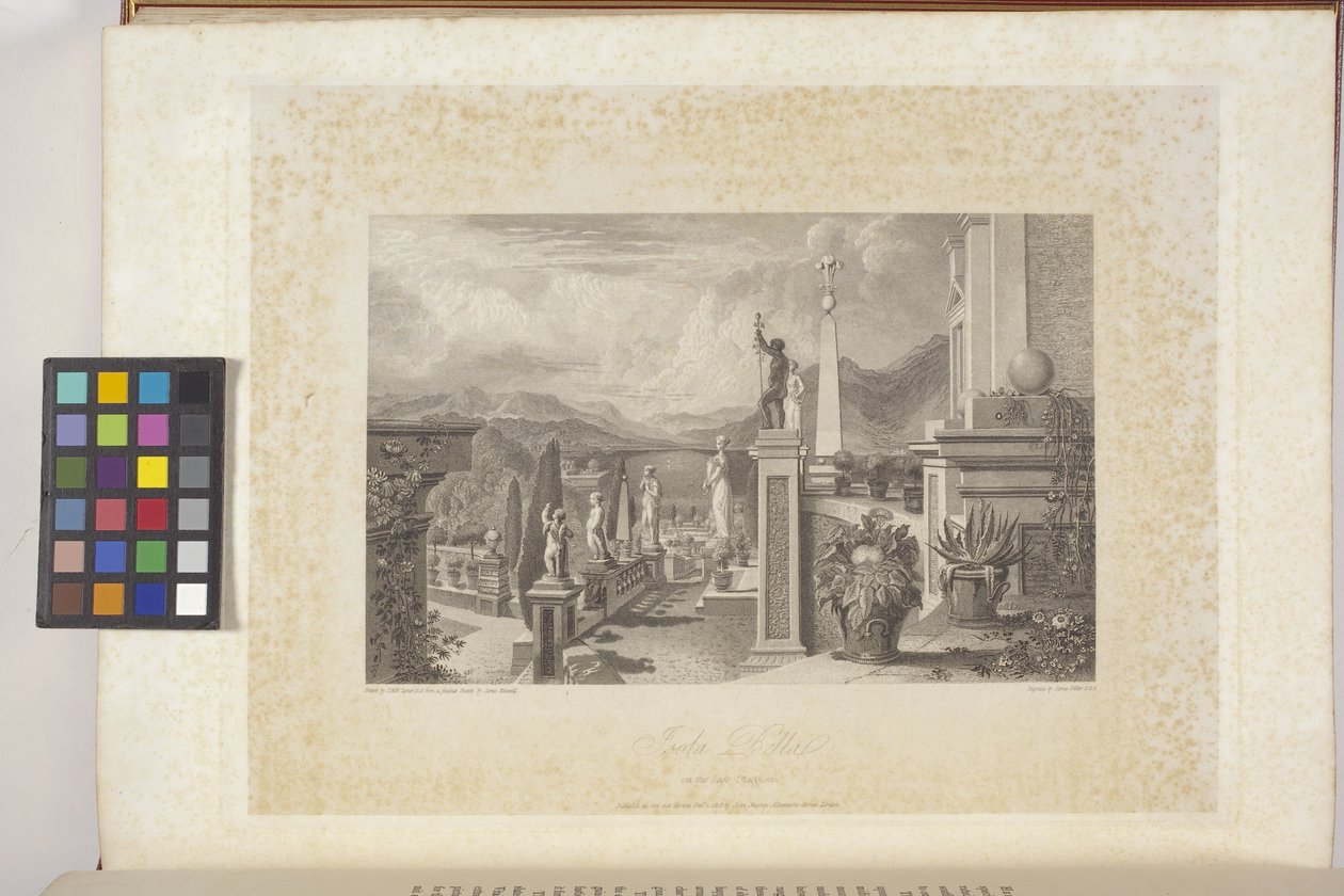 Isola Bella Maggiore-järvellä (kaiverrus intialaiselle paperille, chine collé) tekijältä Joseph Mallord William (after) Turner