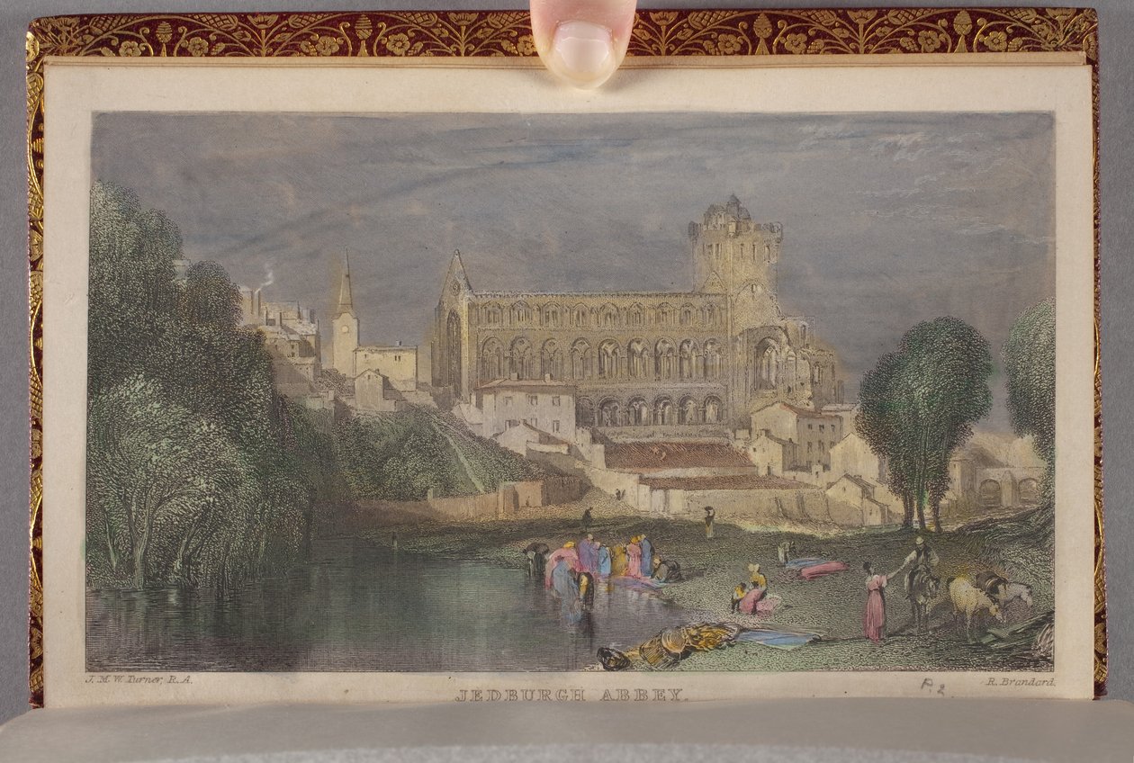 Jedburgh Abbey sidottuna osassa Vol. Sir Walter Scottin runollisten teosten II, kaiverrus Robert Brandard (1805-1862) tekijältä Joseph Mallord William (after) Turner