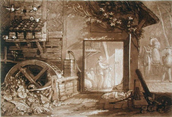 Penbury Mill, Kent, kaiverrus Charles Turner (1773-1857), julkaistu 1808 (kaiverrus) tekijältä Joseph Mallord William (after) Turner