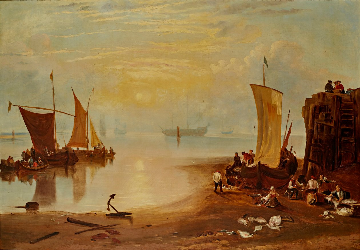 Aurinko nousee höyryn läpi (öljy kankaalle) tekijältä Joseph Mallord William (after) Turner