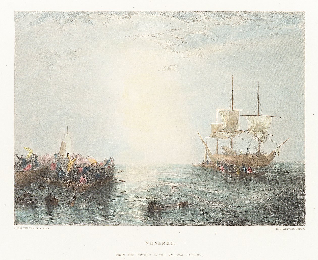Whalers. Kansallisgalleriassa olevasta kuvasta tekijältä Joseph Mallord William (after) Turner