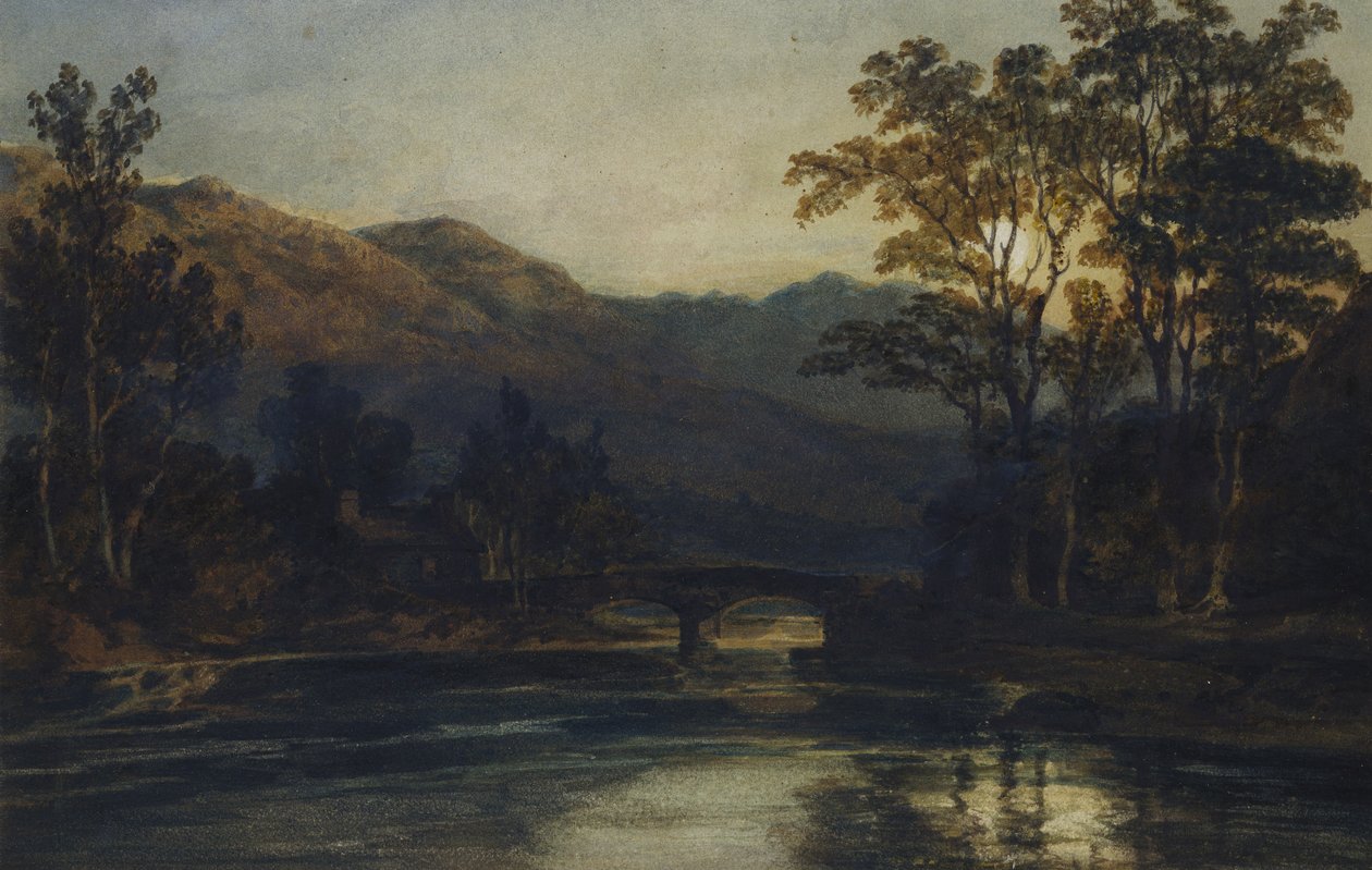 Moonlightin silta joen yli, 1798 tekijältä Joseph Mallord William Turner