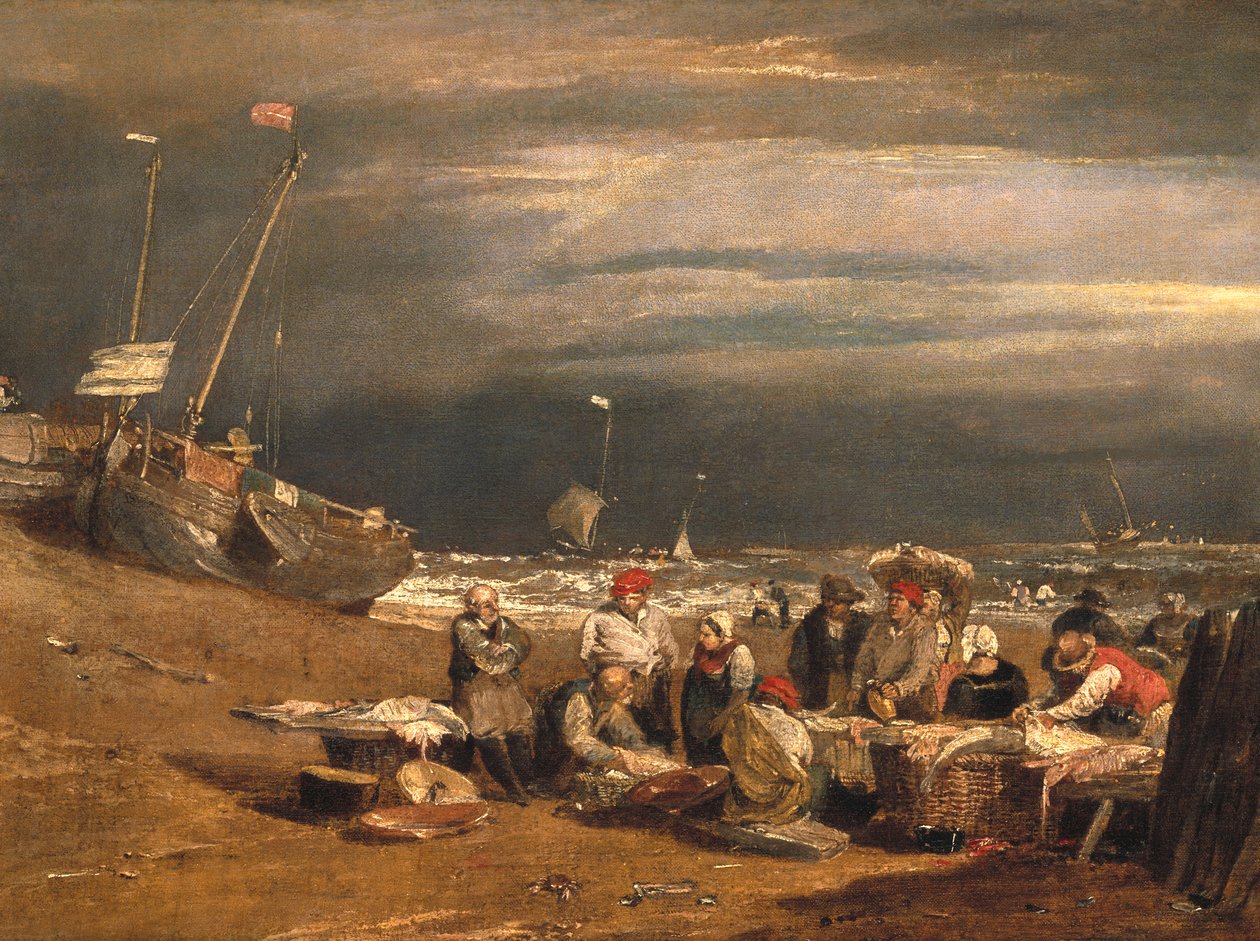 Kalamarkkinat rannalla, n. 1802-04 tekijältä Joseph Mallord William Turner