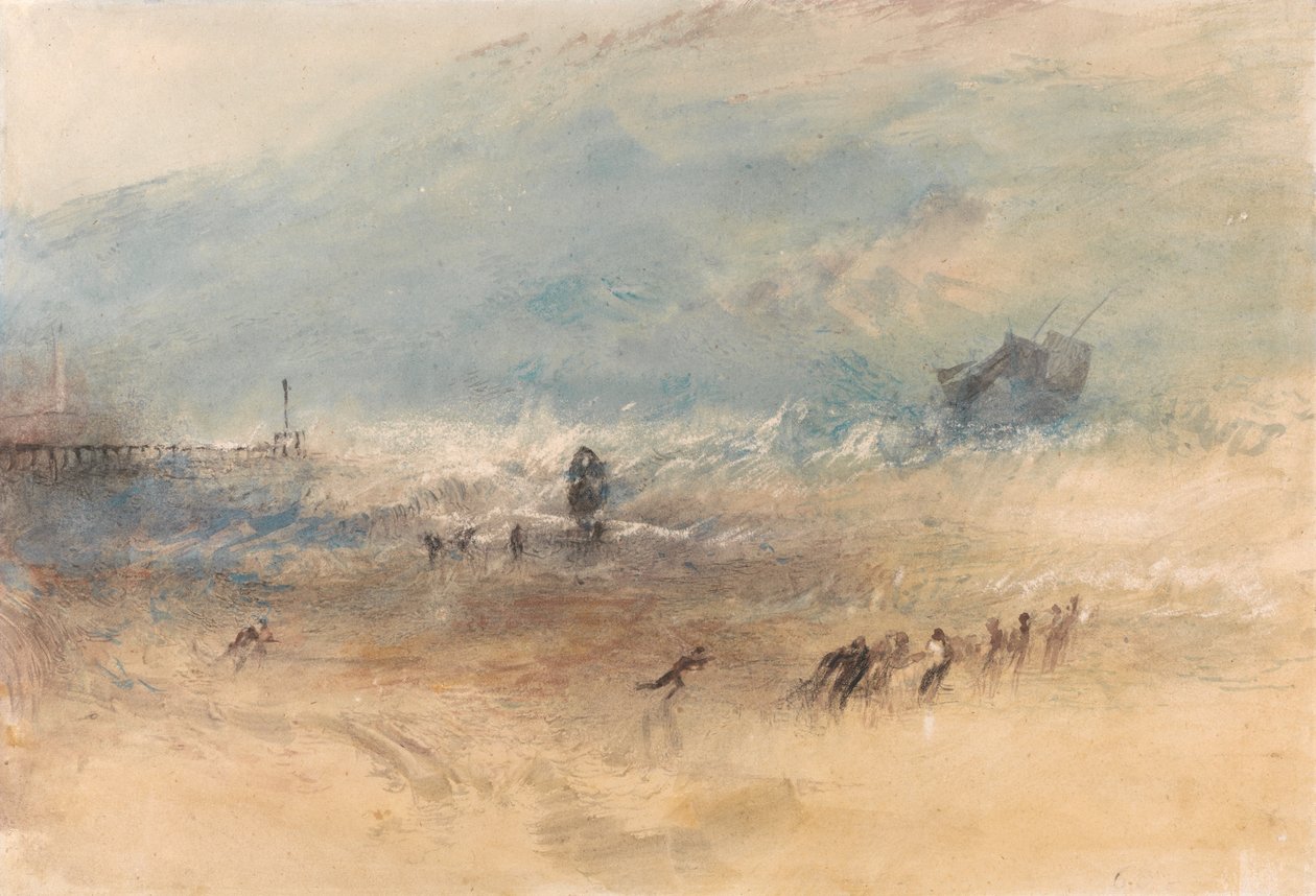 Laiva lähestyy Margaten satamaa myrskyisellä merellä tekijältä Joseph Mallord William Turner
