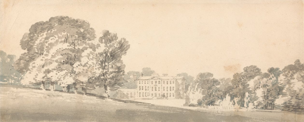 Kolmikerroksinen Yrjöjen aikainen talo puistossa tekijältä Joseph Mallord William Turner