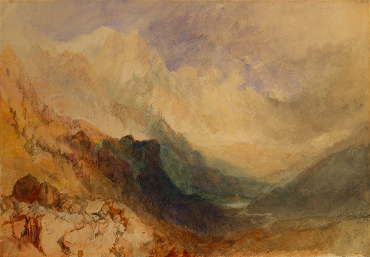 Alppien laakso, luultavasti Val d"Aosta tekijältä Joseph Mallord William Turner