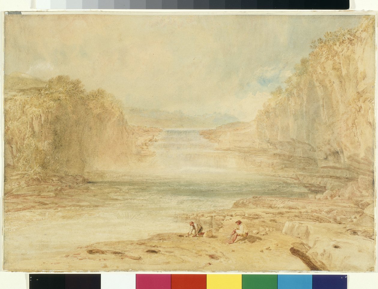 Aysgarth Force, Richmondshire (akvarelli lyijykynällä valkoisella paperilla) tekijältä Joseph Mallord William Turner