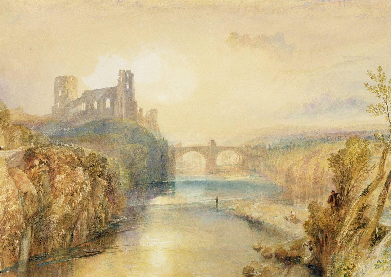 Barnard Castle (akvarelli, guassi, kynä ja muste paperille) tekijältä Joseph Mallord William Turner