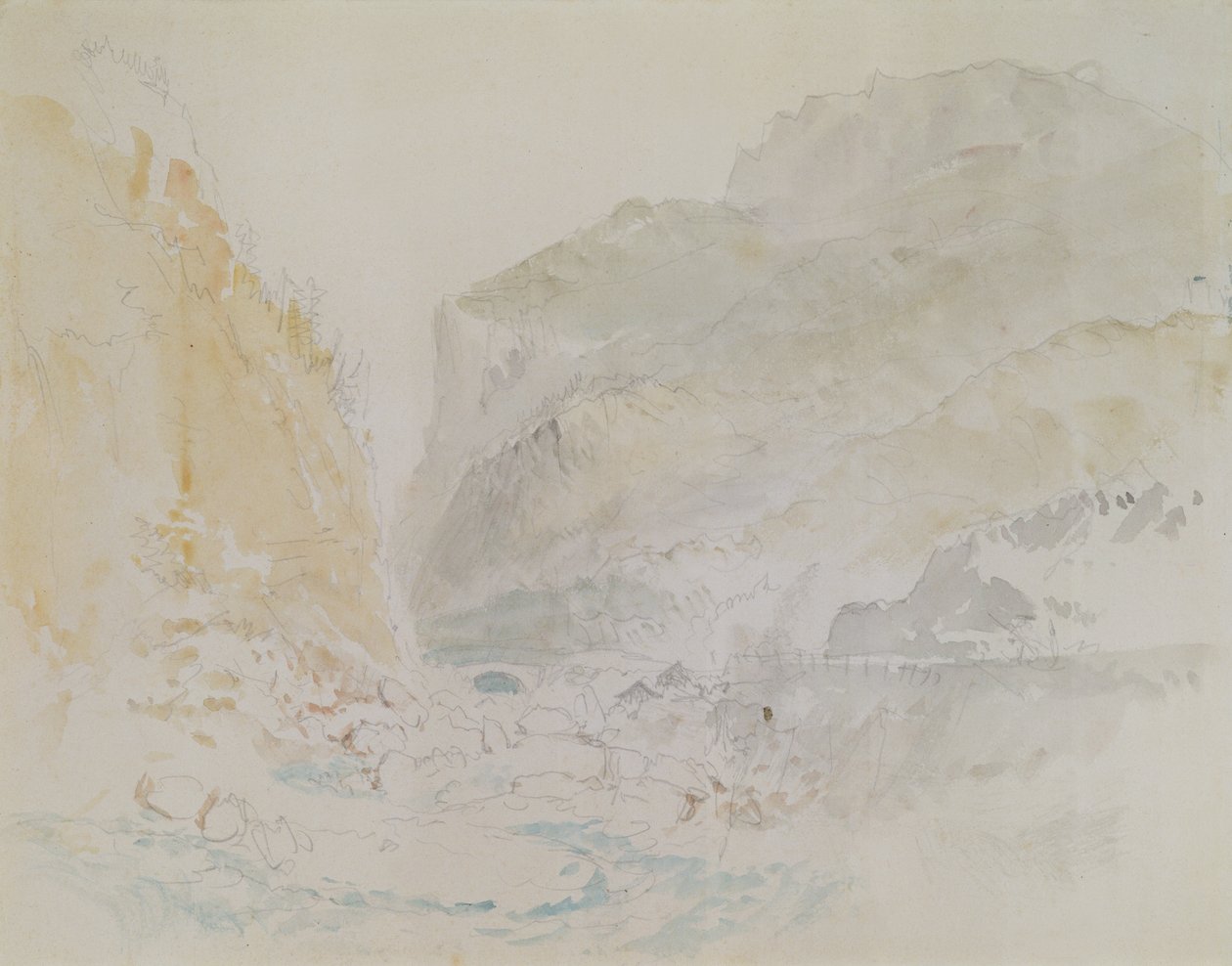 Blue Stream, St. Gothard (akvarelli paperille) tekijältä Joseph Mallord William Turner