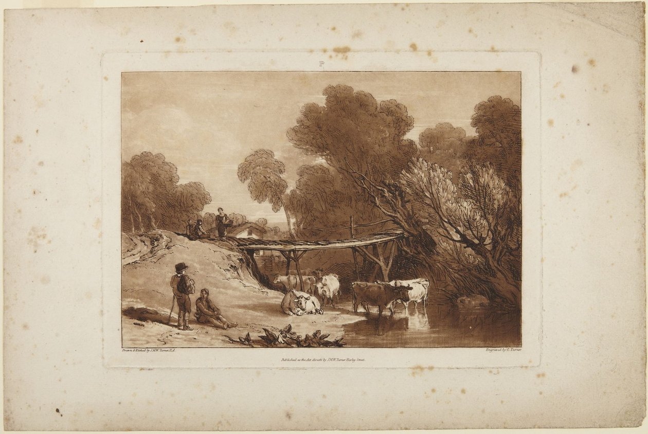 Silta ja lehmiä tekijältä Joseph Mallord William Turner