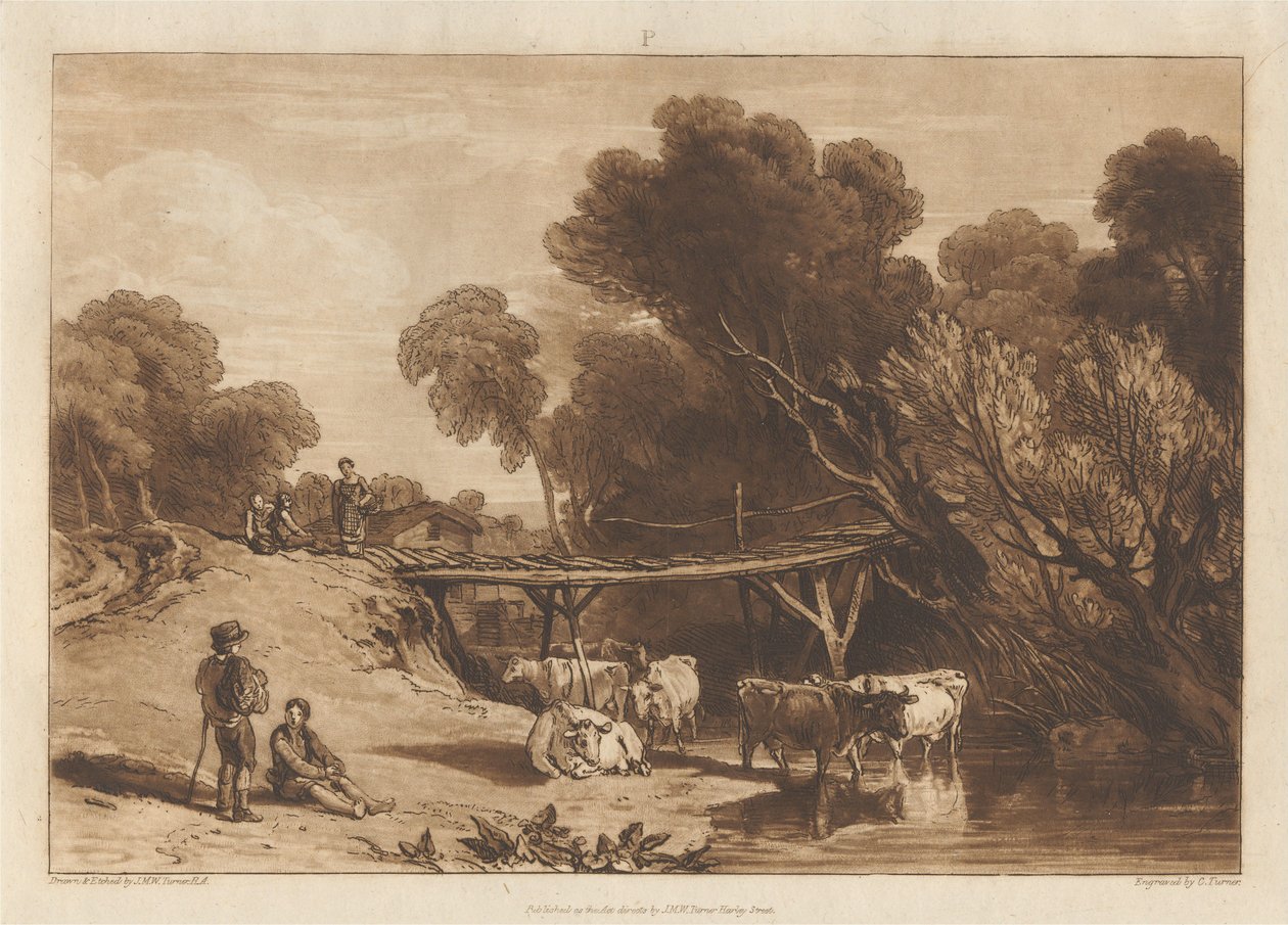 Silta ja lehmiä tekijältä Joseph Mallord William Turner
